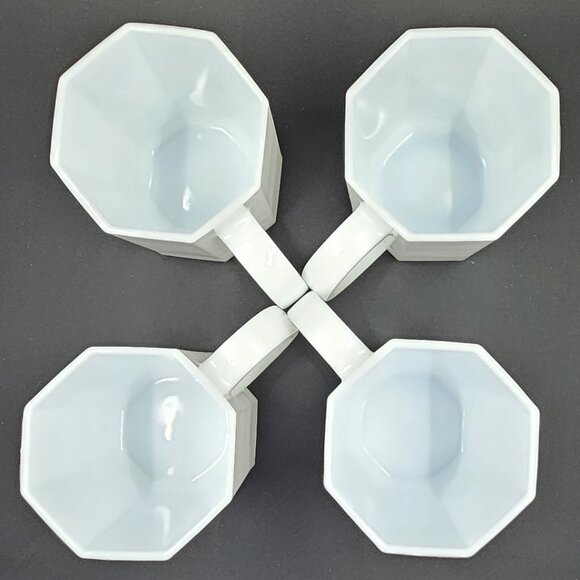 Vintage Arcopal France Novoctime White Mugs - Set of (4) - Picture 3 of 14